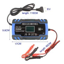전기 팩 부품 DIY 호환 변환 자동차 배터리 충전기 12V 8A 24V 4A 3 단계 차량 트럭 오토바이용 스마트, 02 EU plug Blue, 한개옵션1