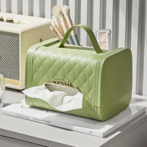 유니크원 사각 두루마리휴지 케이스 오거나이저 책상정리함, 그린