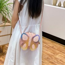 TMOYZQ Bags for Women Kids Girls Fashion Cute Cartoon Sequins Butterfly Shoulder 크로스백 Chain Bag Chi