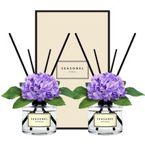 시즈넬 플라워 디퓨저 120ml 미니수국 라벤더, 2세트, 블랙체리
