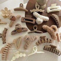단발묶기 보브단발 붙임머리스타일링 머리 장식 세트 여성 패션 발톱 클립 커피 블랙 아크릴 큰 머리핀 헤어 악세서리 어, [35] 2조각,피스 37
