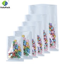 진공 PP 마일라 백 오픈 탑 히트 씰 파우치 투명하고 흰색 포장 찢어짐 노치가 있는 재활용 가능한 플라스틱 100 개, [06] 12x18cm(4.75x7in), [01] Clear And White