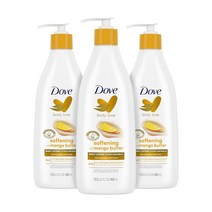 Dove Body Love 소프트닝 바디 로션 망고 아몬드 함유 3팩 촉감이 피부용 버터 회복 세라마이드 세럼이 포함된 건성 13.5온스