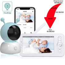 아기캠 아기홈캠 베이비 모니터 5 인치 무선 베이비 모니터 babyphone 보안 비디오 카메라 bebe nanny vox hd 나이트 비전 ptz 자장가 온도 습도, 미국 플러그