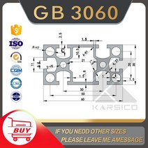 기타 3060 GB U 슬롯 알루미늄 프로파일 압출 길이 1000mm CNC 부품 중국 표준 양극산화처리 선형 레일 DI, 한개옵션0