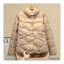 티피/Teepie 패딩 여숏 하이넥 슬림 패션 화이트 오리털 패딩 트렌드