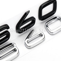 자동차 트렁크 편지 번호 엠블럼 s30 s40 s50 s60 s70 s80 s90 abs nameplate 로고 스티커 볼보 매트 광택 블랙 크롬, 글로시 블랙