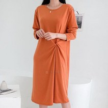 다잇템 여자 트위스트 잔주름 민무늬 클래식 롱원피스