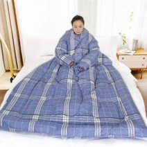 온열침낭 항온 침낭 성인 두꺼운방한 타입학생 브레이크타임 이불겸용 발차기방지이불 매직기기, C01-120150여름얇은스타일 일체, T10-윈스턴 블루색 털갈이