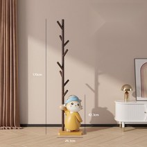 고양이 인테리어 소품 오브제 현관 테이블 캐릭터 거실 사이드 테이블, 펄 캣 플로어 코트 랙 - 월넛
