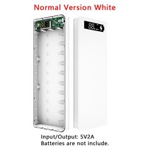 QC3.0 10 18650 휴대 보조베터리 케이스 DIY 쉘 키트 스마트 충전 배터리 보관함, [03] Normal White