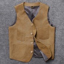 소가죽 염소가죽 하레이 할리 자켓 라이딩 빅사이즈, 2XL 오일 왁스 브라운-암소 가죽