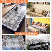 식탁보 TV캐비닛 손 뜨개질 복고풍 레이스 긴테이블보, 60 x 240cm, 화이트 큰 눈송이