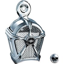 Kuryakyn 7295 오토바이 액세서리: 마하 2 경적 커버 1995-2019 할리 데이비슨 오토바이용 크롬 메쉬, Chrome with Chrome Mesh