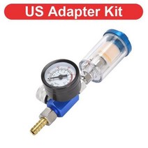 Spray Gun Air Regulator Gauge In-line Oil Water Trap Filter Separator JP/EU/US Adapter Pneumatic Too, AF-02 w US kit
