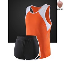 마라톤복 2인3각 마라톤싱글렛 육상복 마라톤런닝복 마라톤경기복세트 형광 그린 커플, 30, 오렌지21808(여)
