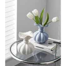 온리무드 프렌치무드 펜톤 인테리어 화병 세라믹 화병 미드센츄리 레트로 노르딕 기하학 오브제 장식 촬영 소품, 아이보리