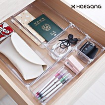 투명 서랍 정리함 책상 수납 화장품 수납함 수저 보관함 소품 칸막이 화장대 주방 싱크대 데스크 아크릴 약, 투명 서랍 정리함_#44
