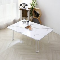 린이만물상 접이식 밥상 테이블 2인용 3인용 4인용 900X600 철제 튼튼한 집들이상 교자상 큰상 박세리밥상 노트북상, 화이트마블(유광)