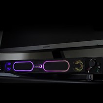 컴퓨터 스피커 데스크탑 유선 led 스피커바, 블랙