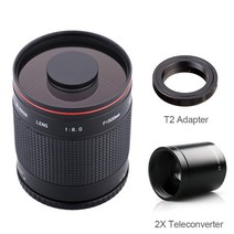 dslr 렌즈 커버 500mm1000mm f8.0 카메라 망원 수동 미러 렌즈 2x 용, 삼성