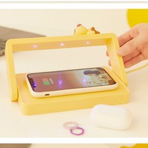 카카오 무선충전기+스마트폰 마스크 살균 춘식이