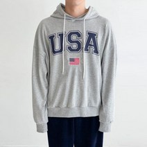 범 루즈핏 USA 후드티셔츠