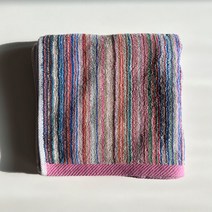 국산 에스닉 컬러 스트라이프 수건 타월 타올, 1개