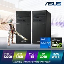 게이밍컴퓨터 고사양 본체 사무용데스크탑 아수스 D700TD-5125000380 RTX3060, ASUS D700TD i7 RTX3060, i7/RTX3060/32G/N1T/W11P