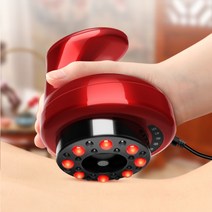 휴대용 미니 저주파 온열 석션기 전자 마사지기 부항기 가정용 전동부항기 자동 가정용, 제한된충전및전체빨간색전체구성+고화질디지털디스플