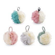 파스텔 투톤 샤워볼 대왕 타올 스펀지 4개 세트 바스볼 스파볼 바디샵 거품 화장실 용품