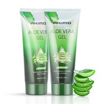 독일 AKIMO 알로에 베라 젤 비타민 C E - 순도 99 식물 깊은 보습 리페어 선케어 후 건조한 피부 수분 여드름 얼굴에 적합 200 ml 선크림 태닝오일 선스프레이