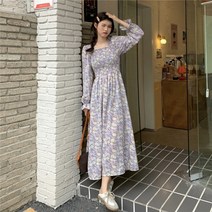 복고 레트로 A라인 쉬폰롱원피스 하객 데이트룩 미니 대학생 레이스 직장인 우아한