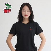 멋지군 쿨론 기능성 pk 빅사이즈 체리 자수 반팔 쿨 티셔츠