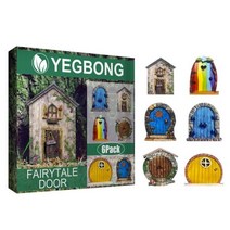 3D 미니어처 요정 그놈 문 인형 마당 예술 정원 나무 조각 동상 장식 엘프 홈 야외 장식, Type B 6pcs