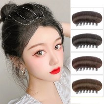 하이유니 볼륨업 헤어뽕 머리핀 붙임 머리 헤어 피스, 네츄럴블랙