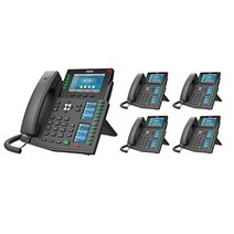Fanvil IP Phone X6U 하이엔드 20 SIP 라인 듀얼 기가비트 포트 PoE 통합 (5팩)