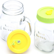 드링크잔 유리머그컵 2P 휴대용쥬스컵/휴대용머그컵, 02_트링크잔 2조 빨대형