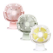 바톤즈 유모차 휴대용 LED 클립형 선풍기 각인인쇄, 화이트