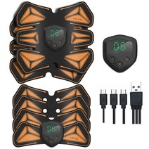ANLAN EMS 복근 벨트 6 종류 모드 15 단계 강도 액정 표시 복근과 팔용 패드가 2 세트 부속 USB 충전식 복근 트레이닝 남녀 겸용 [일본 디자인 등록 완료] []