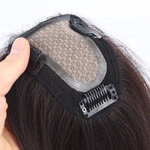 [W2035]긴머리 소형 리얼스킨 탑피스 여자정수리가발, 8cm×9cm/23cm(진한갈색), 1개