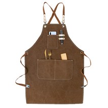 카우보이 솔리드 데님 요리 포켓 Pinafore 미용사 앞치마 이발사 집 청소 요리사 앞치마 마스터 앞치마 주방 악세사리, 2WQ-46447-004