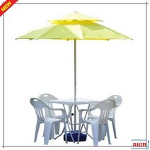 튼튼한 야외용 4인용 기본 노색파라솔세트D(받침포함) 테이블 업소용 파라솔 파는곳 세트 방수 튼튼한, 사각_흰색_보라, 본상품선택