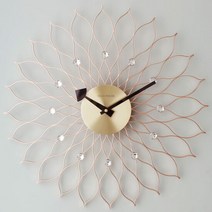 해바라기 벽시계-로즈골드 49cm 인테리어소품, 없음