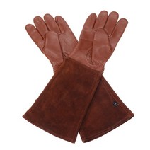 선인장 장미 가지 치기 장갑 가죽 가시 방지 긴 소매 원예 건틀릿 남성 및 여성용 정원 도구, [01] Brown, [02] M