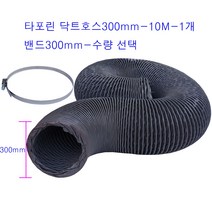 후렉시블 타포린 닥트호스10M + 클릭형 서스밴드 수량 FLEXIBLE HOSE 플렉시블 천자바라 300mm, 타포린닥트300mm-10M-1개+밴드300mm-8개