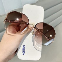 저무리 선글라스 손예진 연예인 빅사이즈 여성골프 오버사이즈 뿔테 편광미러 2022 럭셔리 라운드 그라디언트 금속 곡선 사원 숙녀 uv400 바다 무테 태양 oculos de