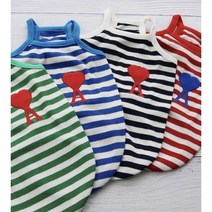 강아지옷 깔끔한 골지 하트 뿅뿅 나시티 면 4 COLOR S-XL, 레드