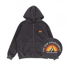 VOLCOM 레인보우 오버핏 후드 집업 차콜