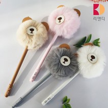 콩나물 새싹볼펜 실리콘 젤 볼펜 특이한 디자인 홍보 판촉 펜, 10_곰돌이(브라운)